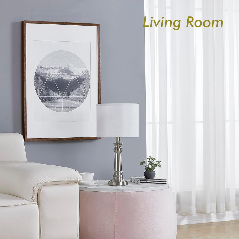 18" Table Lamps for Living Room, Modern Bedroom Lamps Set of 2 with Nick...