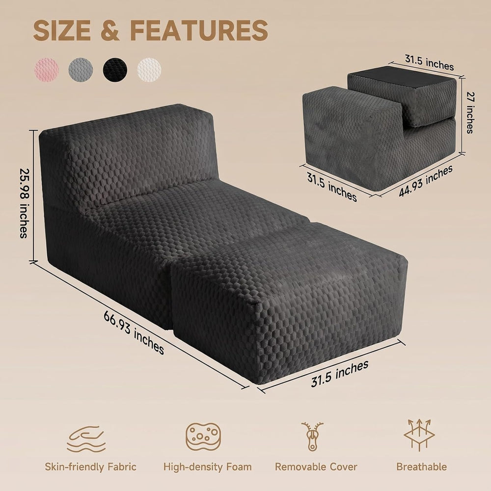 Bean Bag Chair for Adults, Plush Beanbag Sofa Couch with Memory Foam Filler, ...