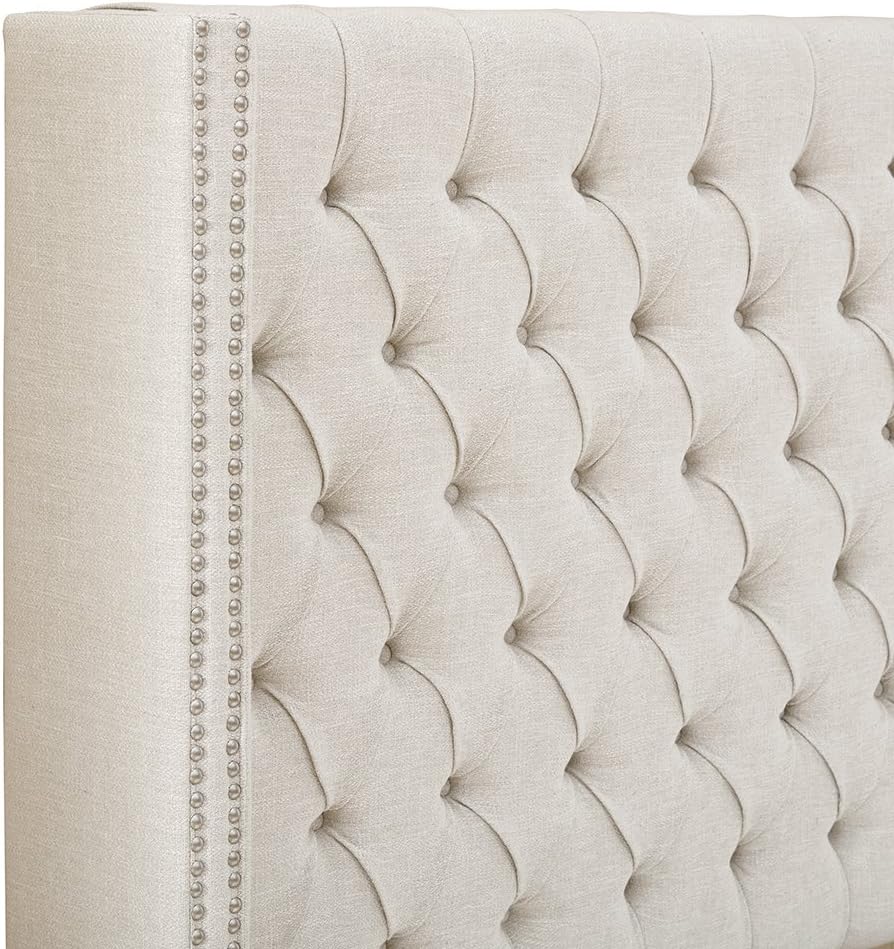 Upholstered Queen Headboard, Cream