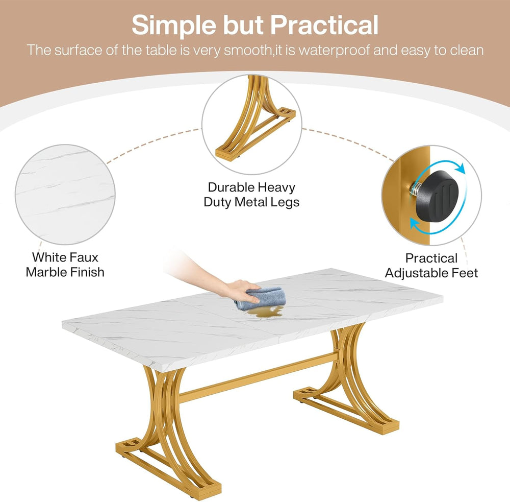Tribesigns 63-Inch Rectangular Dining Table for 4 to 6, Modern Kitchen Tables...