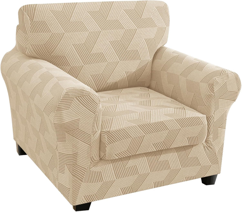 ZNSAYOTX 2 Piece Stretch Chair Slipcovers with Arms (34"-44") New-R...