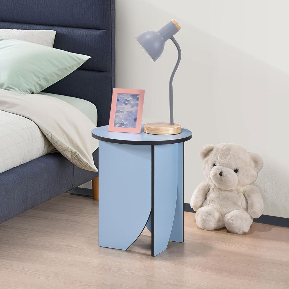 Kings Brand Furniture Zoe Modern Round End Table – Wooden Accent Side Table f...