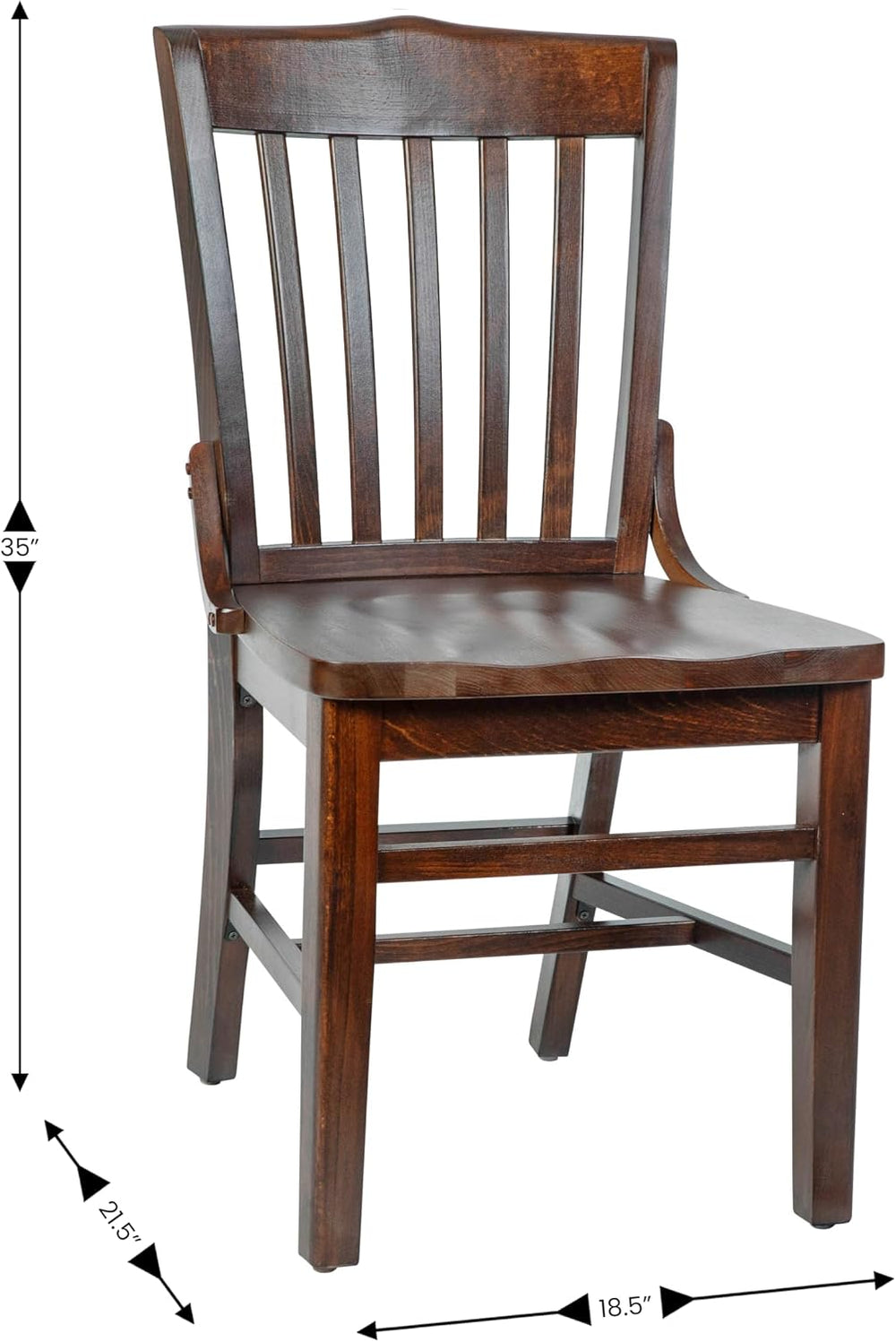 EMMA + OLIVER School House Back Walnut Wood Chair