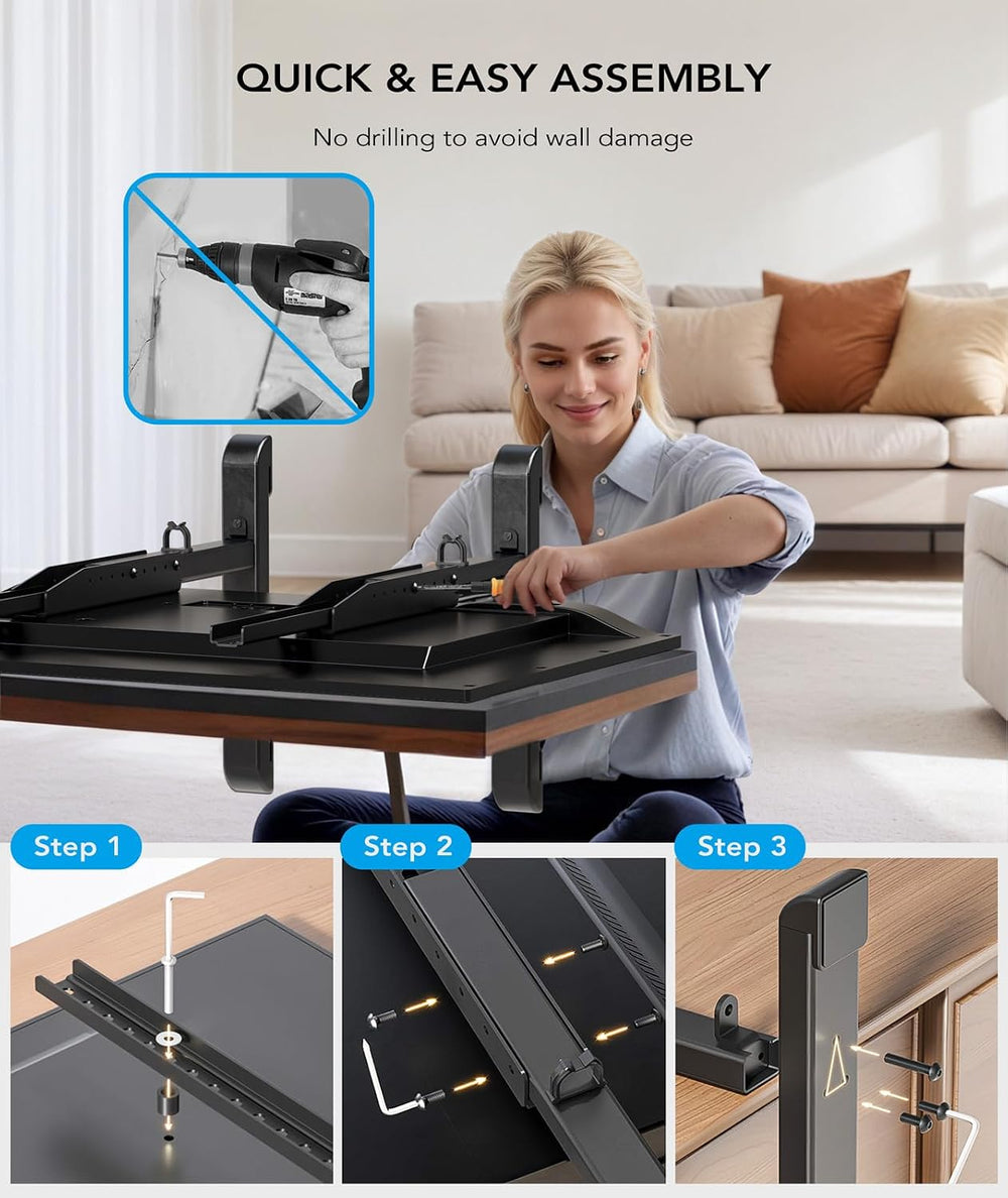 AX WABER Universal TV Stand, Table Top TV Stand Base Wobble Replacement for M...