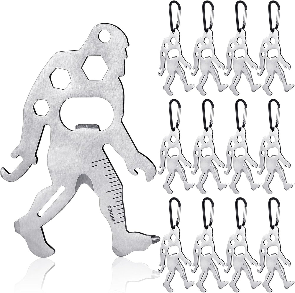 Cholemy 12 Pcs Bigfoot Credit Card Tool Novelty Christmas Men Gift, Silver