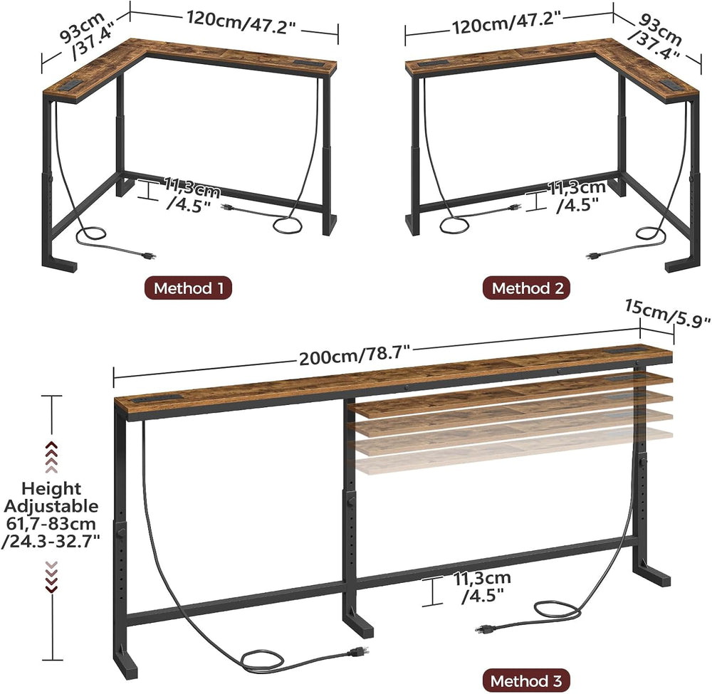 MAHANCRIS 78.7" Console Table with Adjustable Height(24.3"-32.7&quo...