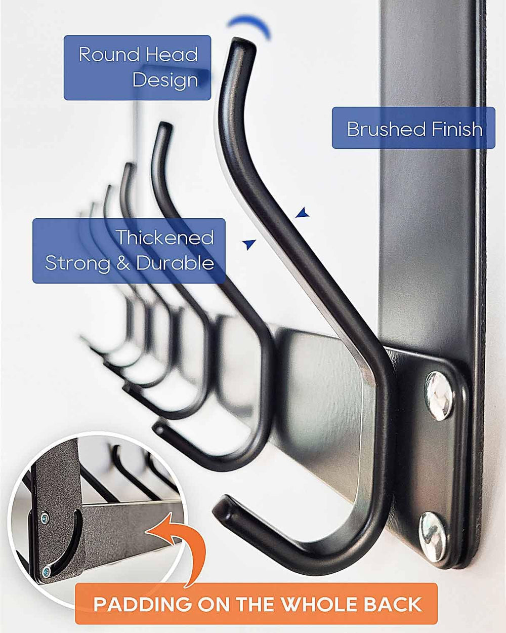 2-Pack Over The Door Hooks, No Assembly Required Door Coat Rack