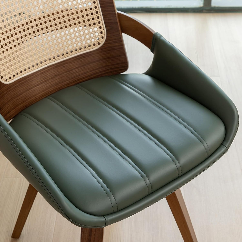 Set of 2 Swivel Dining Chairs - Kitchen Swivel Chairs with Bentwood Frame wit...