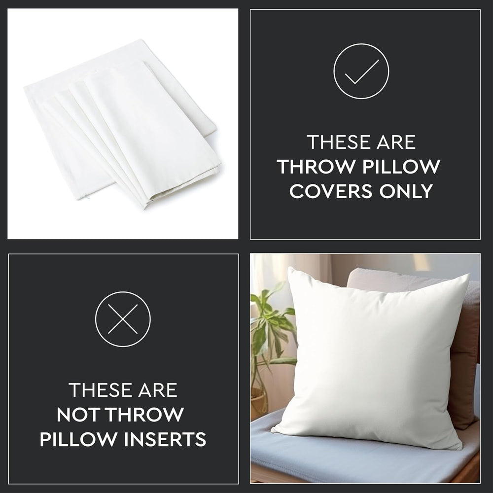 Encasa XO Throw Pillow Covers, Cotton, No Inserts 24"x24"