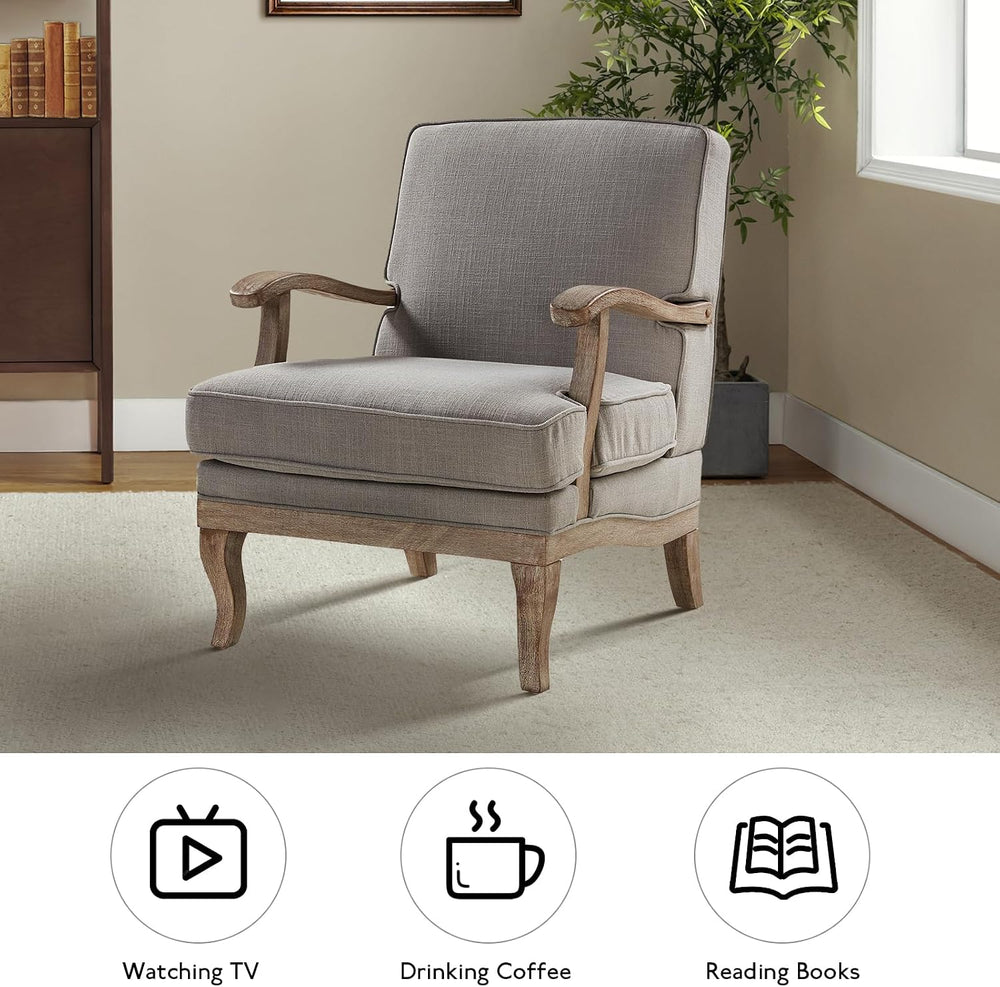 HULALA HOME Mid-Century Modern Accent Chairs Set of 2, Upholstered Lounge Arm...