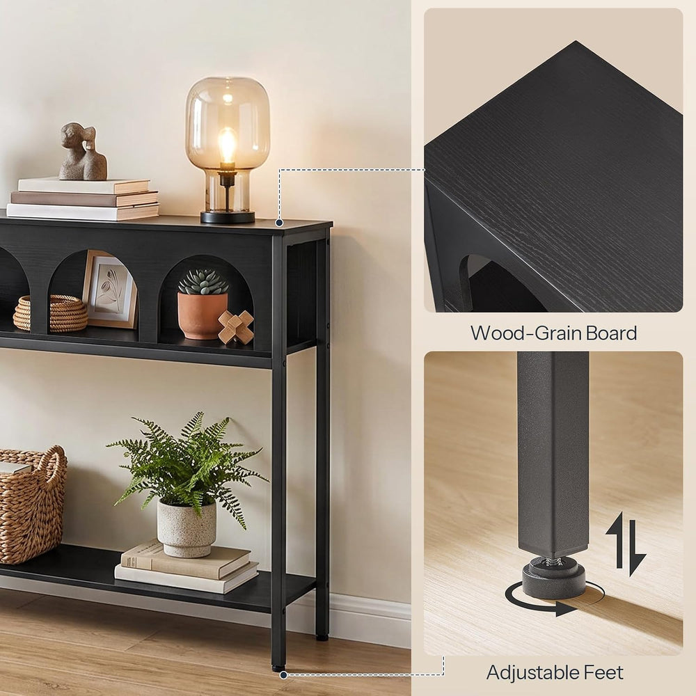 HOOBRO Narrow Console Table, Entryway Table with 3-Tier Storage | Sofa Table,...