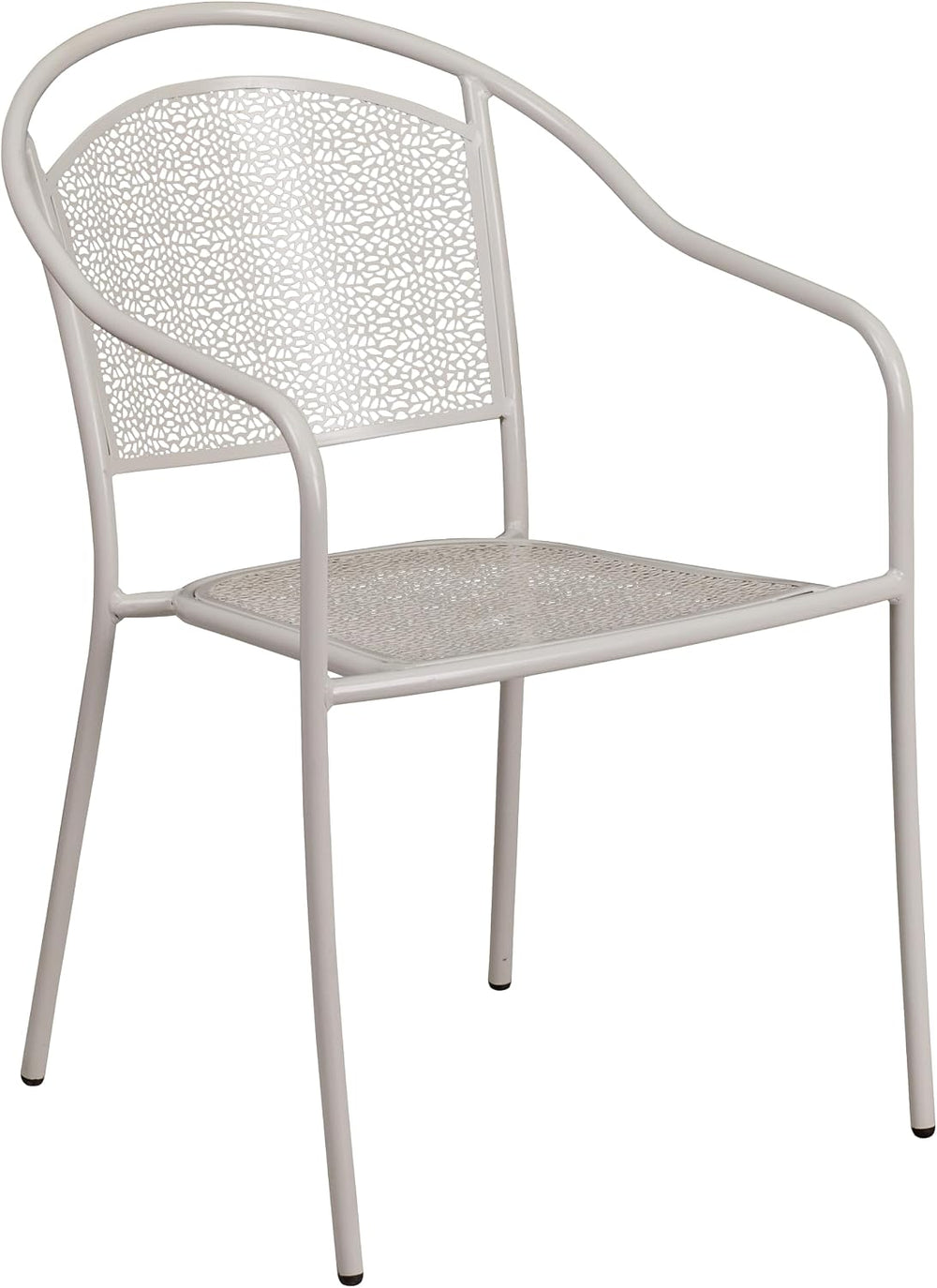 Flash Furniture Commercial Grade Light Gray Indoor-Outdoor Steel Patio Arm Ch...