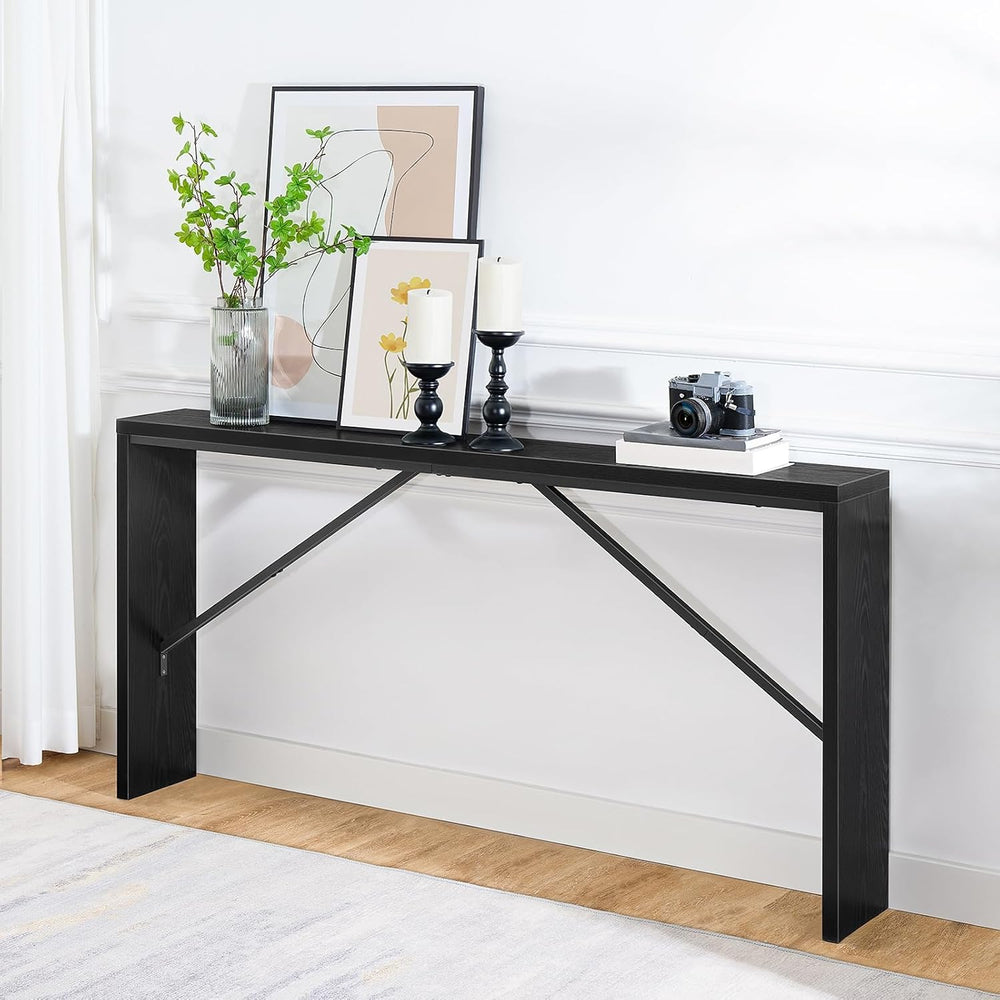 MAHANCRIS Console Table, 62.2" Long Sofa Table Behind Couch, Narrow Entr...