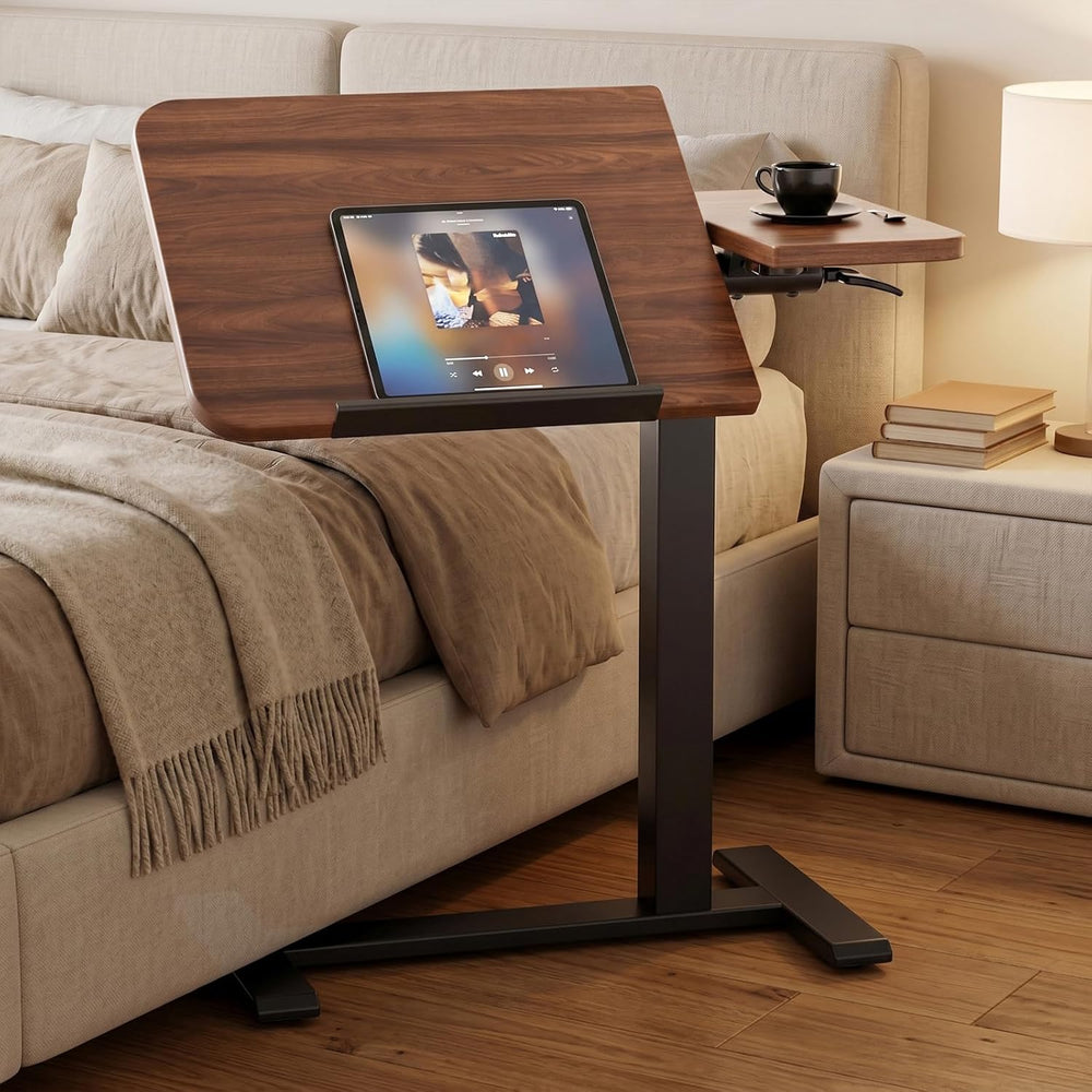 GTPLAYER Pneumatic Adjustable Standing Desk, 28 Inch Tiltable Mobile Rolling ...