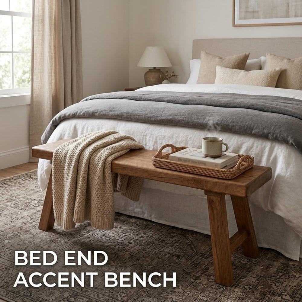Solid Wood Bench for Entryway, 30" 36" 42" 48" 54" 6...