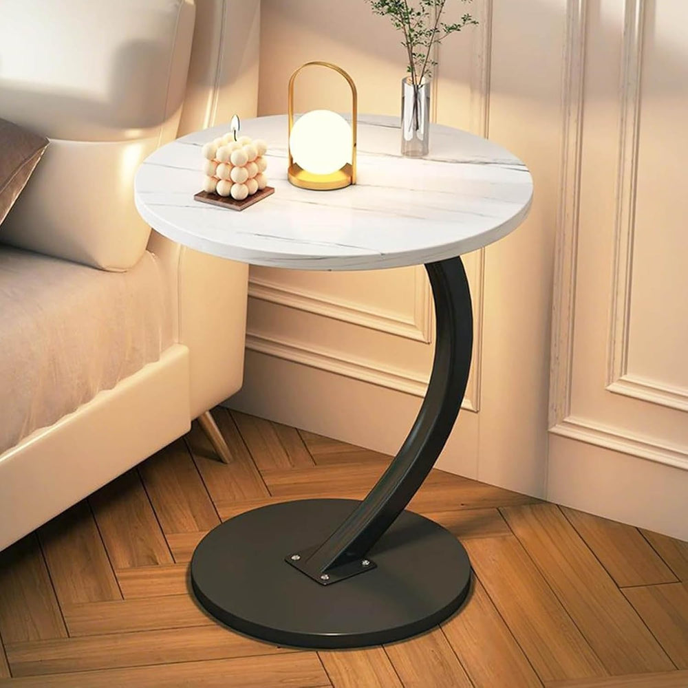 C Shaped End Table for Couchs, Couch Tables That Slide Under, Couch Side Tabl...