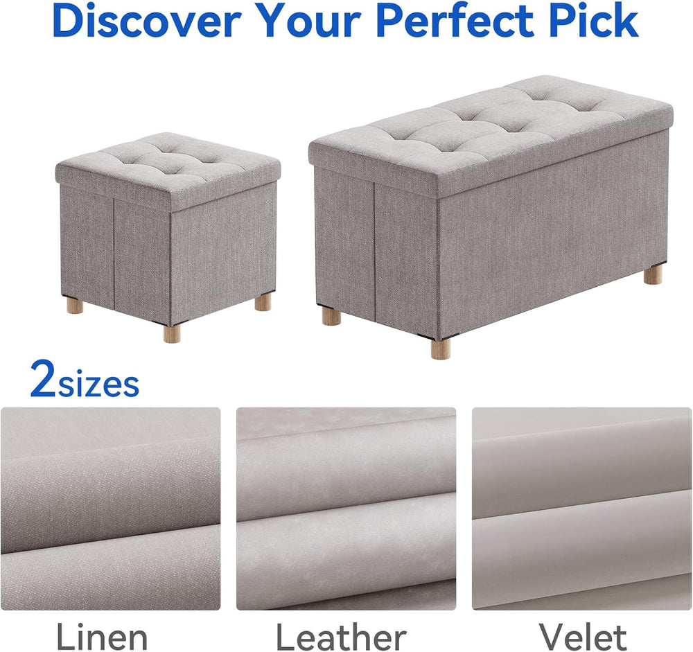 BRIAN & DANY 30 Inches Folding Storage Ottoman Bench, Ottoman with Storag...