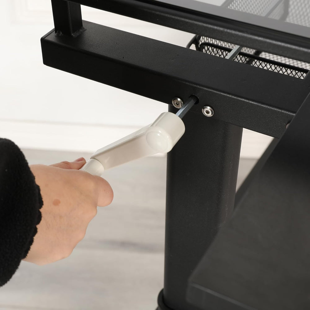Drafting Desk with Side Shelf 0 to 75° Adjustable Tilting Drawing Desk Temper...