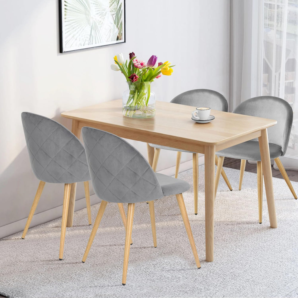 FurnitureR Dining Chairs Set of 2, Upholstered Velvet Mid Back Armless Accent...