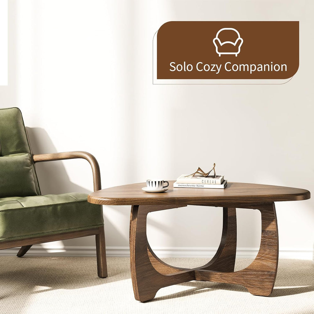 Coffee Table for Living Room, Mid Century Modern Round Coffee Table