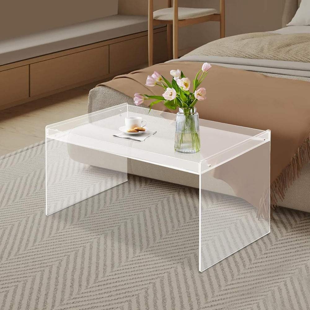 Modern Acrylic Table Clear, Rectangle Acrylic Side Table Furniture, Modern Te...
