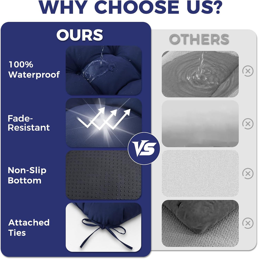 IASEAHK Outdoor Chair Cushions Set of 4, 19" x 19" x 5", Water...