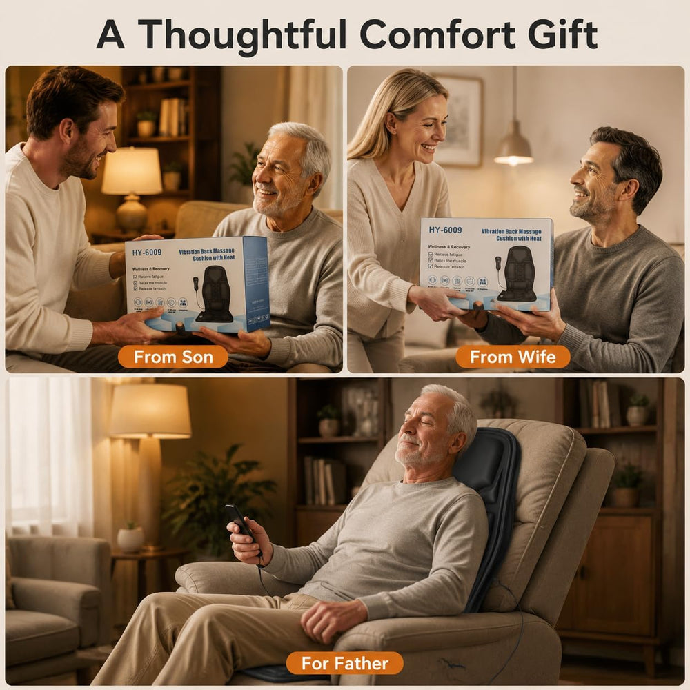 SLOTHMORE Vibration Back Massager for Chair with Heat, Chair Massager Pad wit...