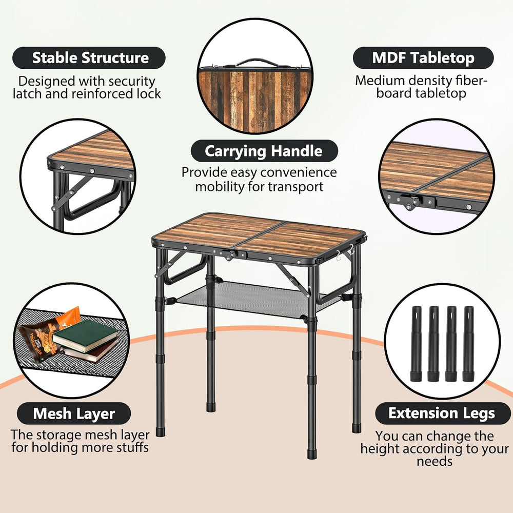 YihuiKo Folding TV Tray, Lightweight Portable Small Foldaing Table | Adjustab...