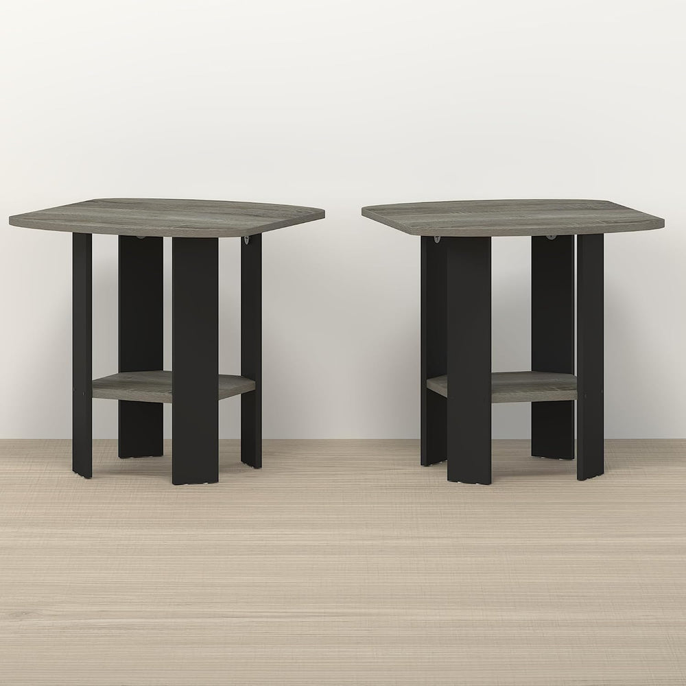 Toki Side Table, Set of 2 End Table, Nightstand, with Open Shelf, for Living ...