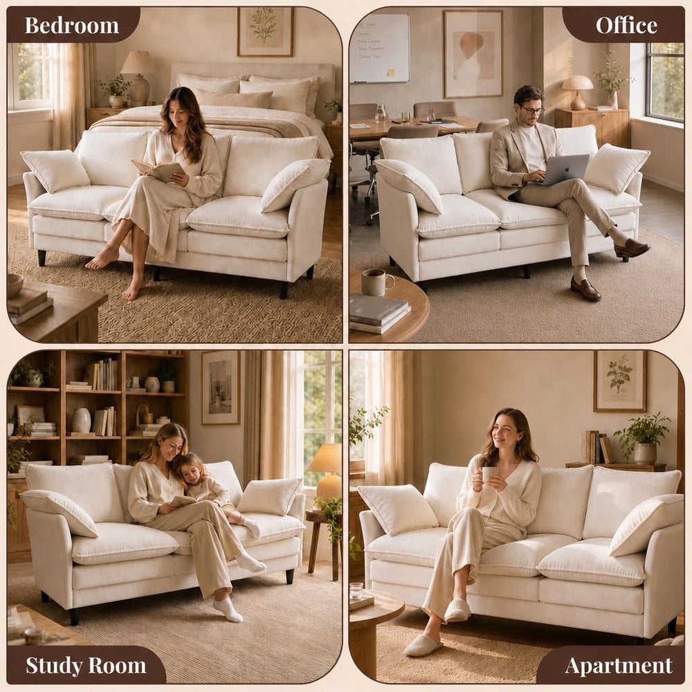 KYJ 69” Small Sofa, Cloud 3-Seat Love Seat, Small Couch for Living Room | 3 L...