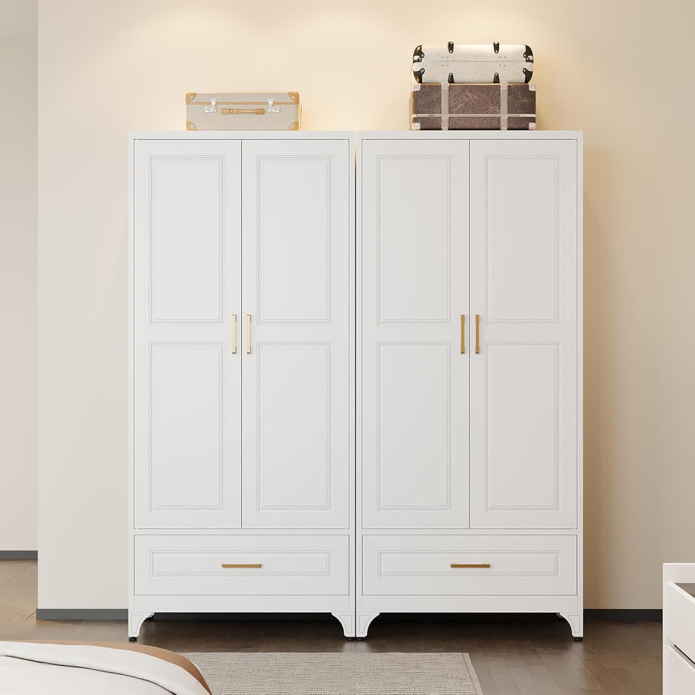 UNICOLY 71" Armoire Wardrobe with Drawer and Hanging Rod