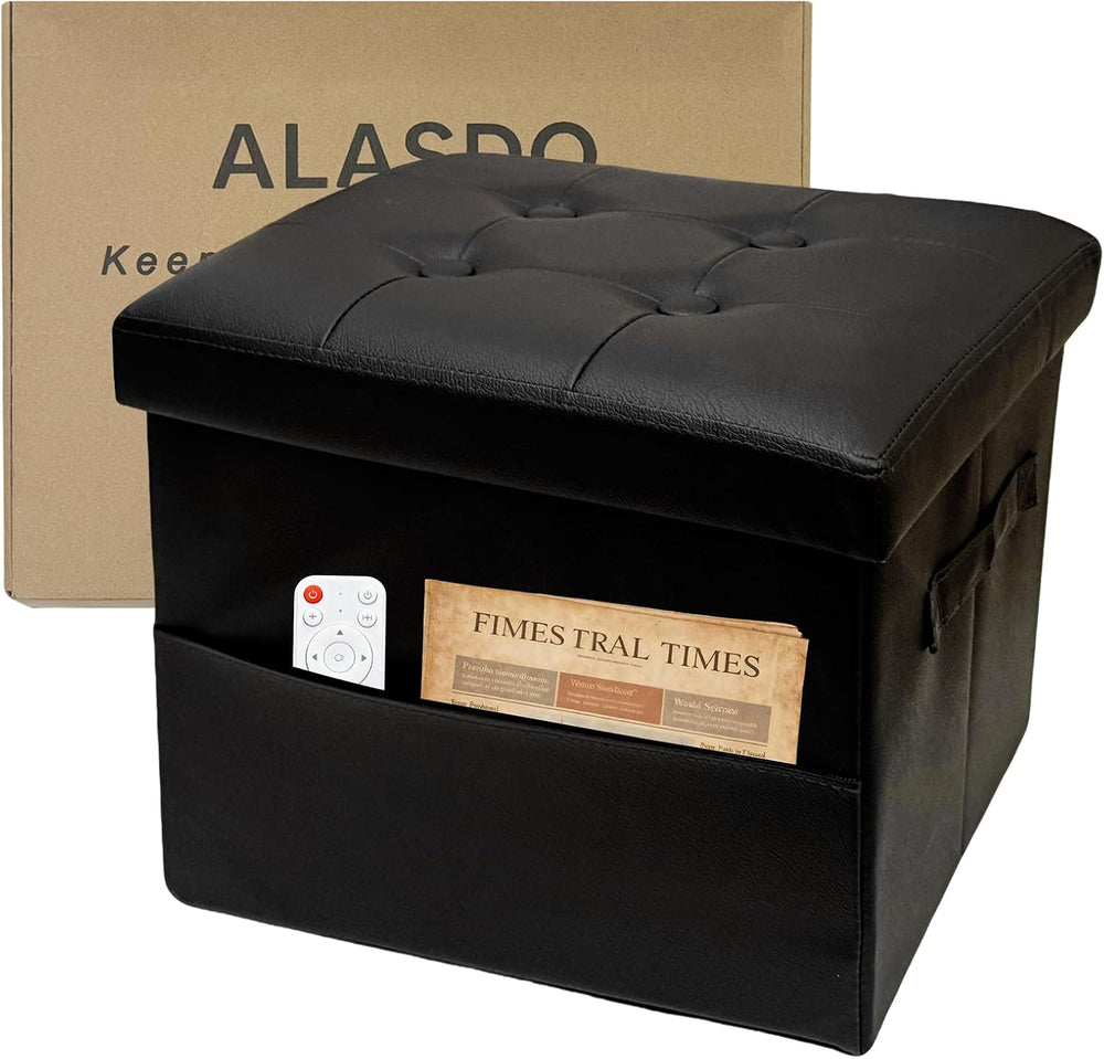ALASDO Storage Ottoman Footrest Stool Small Ottoman with Storage Foldable Ott...