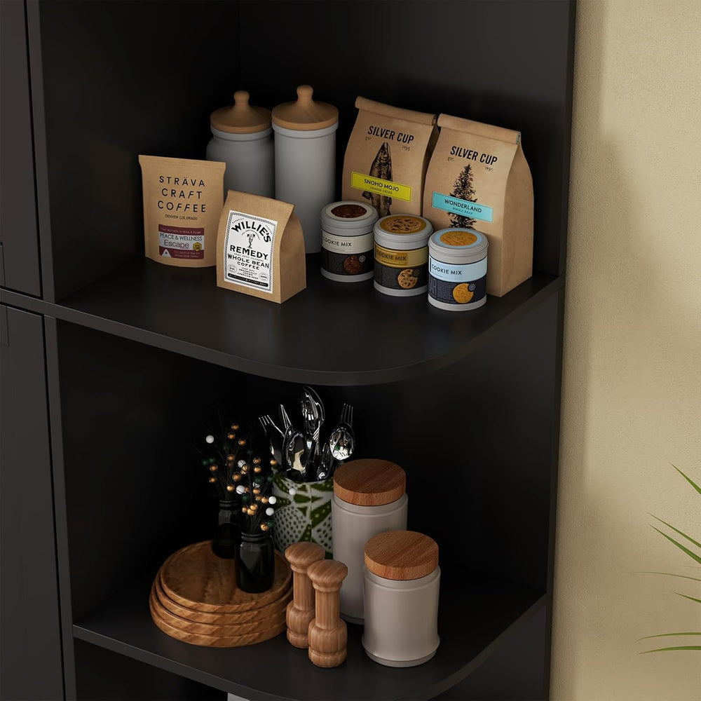Loomie Kitchen Pantry Storage Cabinet, 64" Tall Freestanding Cupboard | ...