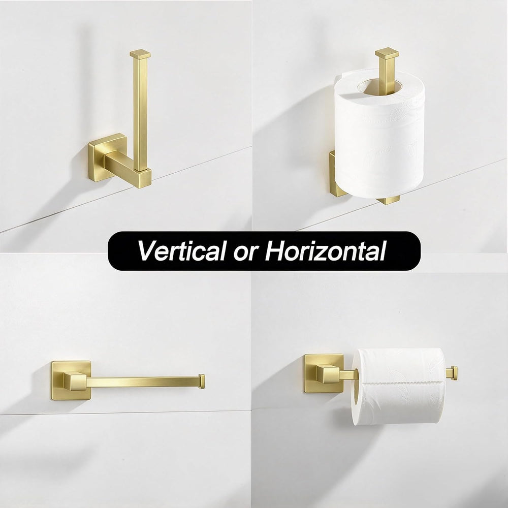 Leyden Gold Toilet Paper Holder Hand Towel Holder, Brushed Brass Toilet Roll ...