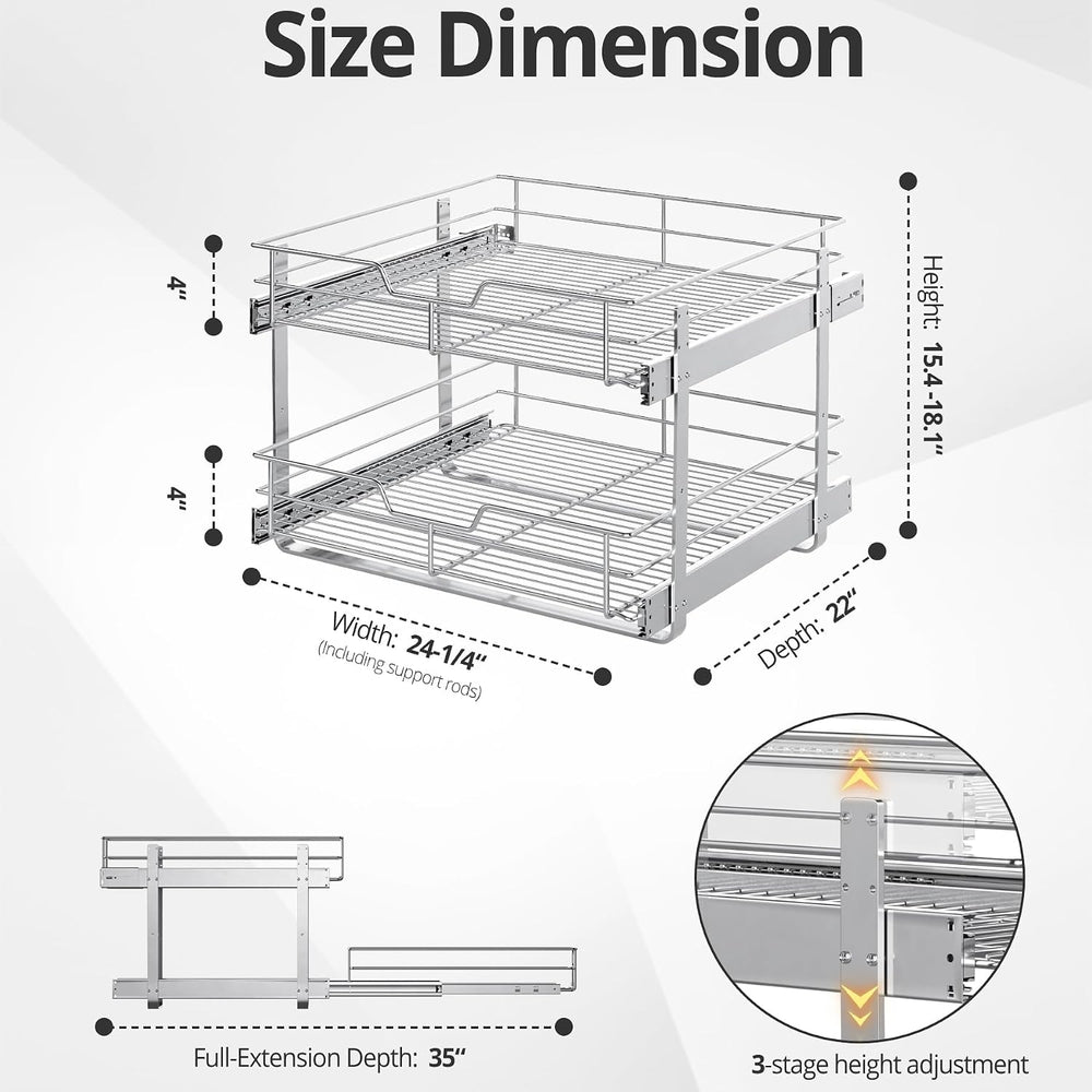 ZOINLIY Pull Out Cabinet Organizer,Slide Out Kitchen Organizers and Storage |...