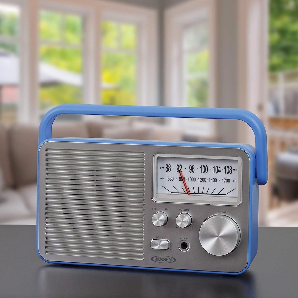 JENSEN MR-750-BL MR-750 Portable AM/FM Radio (Blue)