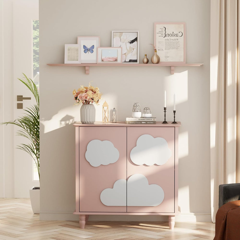 Anbuy Sideboard Buffet Cabinet with Storage 2 Doors, 31.5'' Cloud Buf...