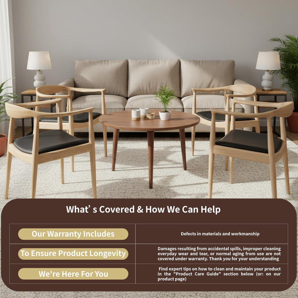 Tomile Kennedy Armchair, Mid Century Modern Dining Chairs (Natural) | Solid A...