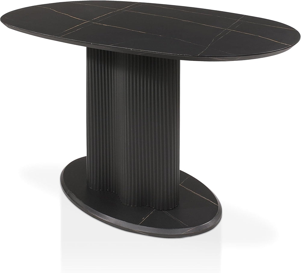 Homes: Inside + Out Elara Modern 54-inch Oval Dining Table with Fluted Pedest...