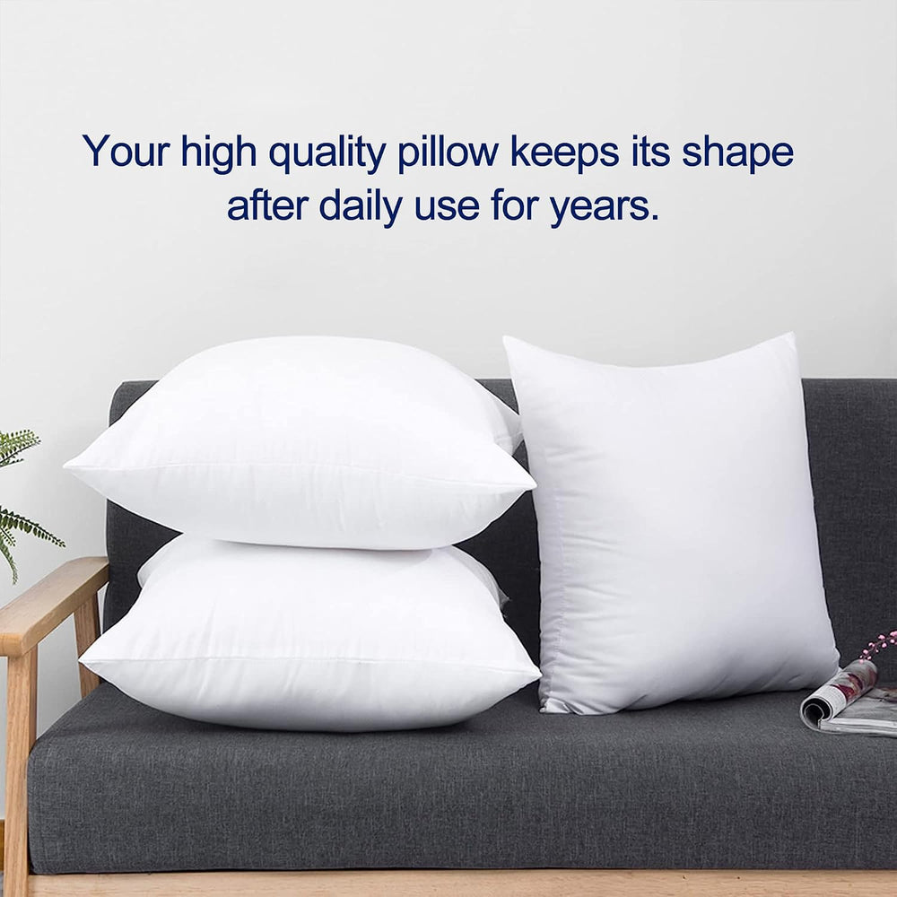 HITO 22x22 Pillow Inserts (Set of 2)- 100% Cotton Covering Down Alternative T...