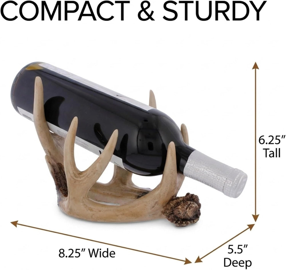 The Bridge Collection Antler Wine Bottle Holder – Rustic Deer Antler Bar and ...