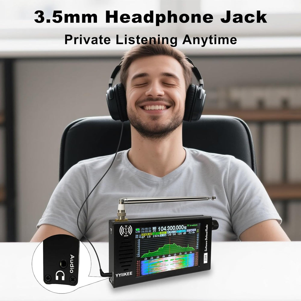 Portable SDR DSP Radio Receiver – 4.3” Touchscreen, 100KHz-149MHz, Full Band ...