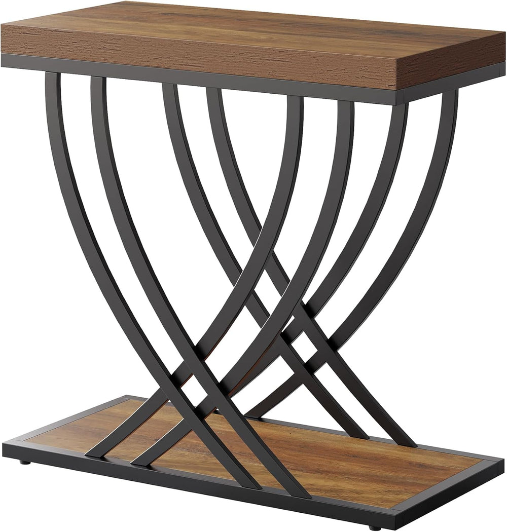 Tribesigns Side Table Set of 2, Narrow 2-Tier End Table for Living Room, Indu...