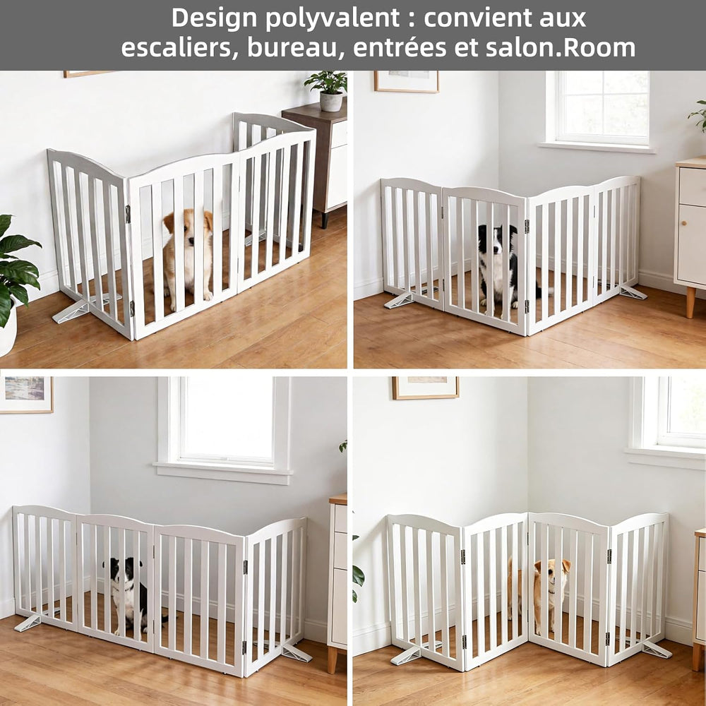 Freestanding Dog Gate Indoor,Doggie Gate Foldable Dog Gates for Doorways,Stai...