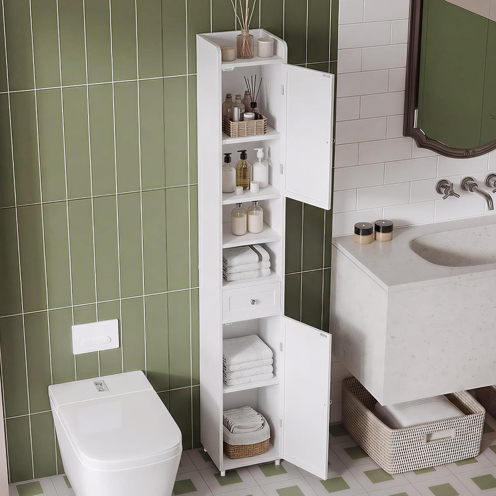 ChooChoo Bathroom Storage Cabinet with Adjustable Shelves, Tall Storage Cabin...