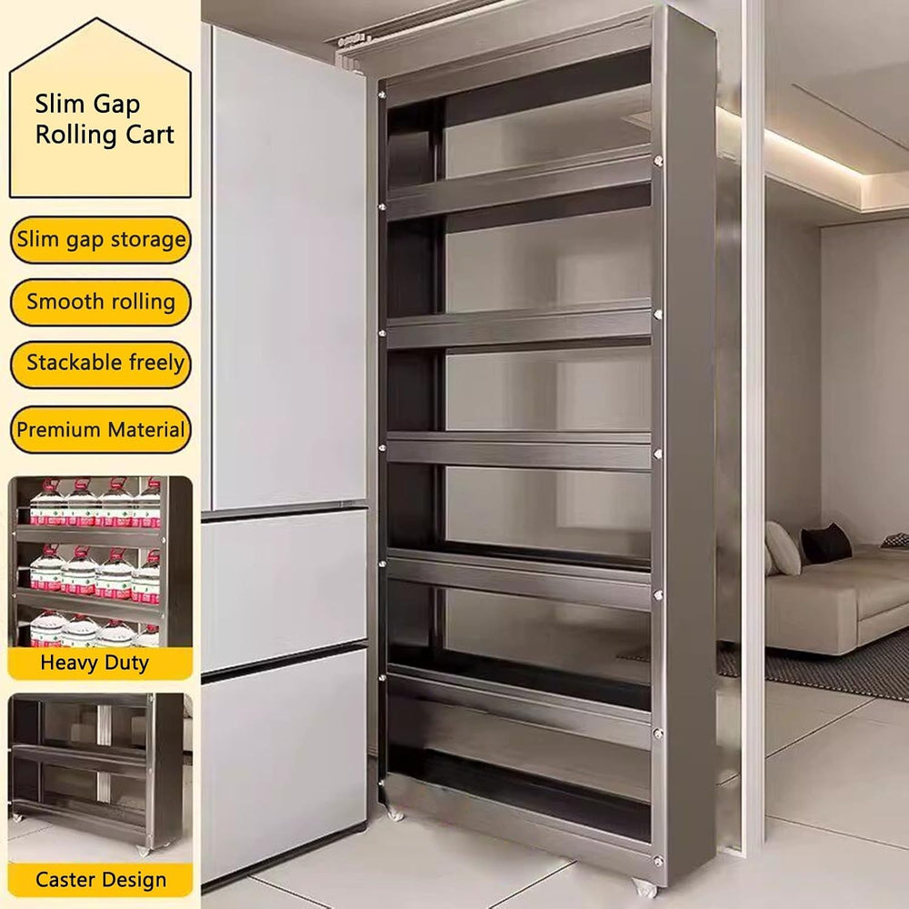 Kitchen Storage Cabinet, Slender Utility Fridge Gap Space Saving Pantry Organ...