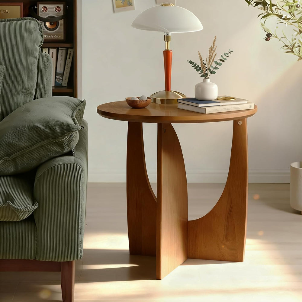 Round End Side Table - 19.7" Unique Tall Round Side Tables Living Room, ...