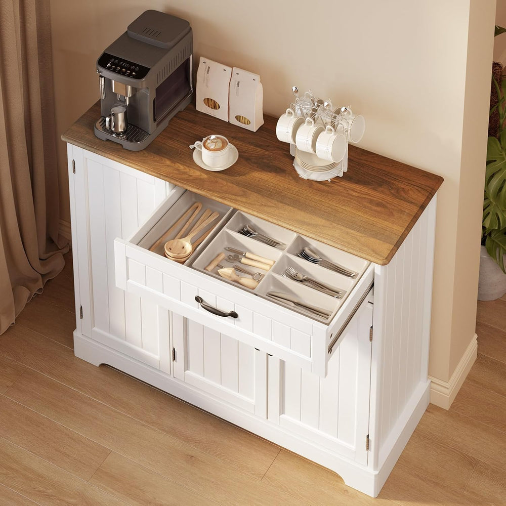 Kitchen Coffee Bar Cabinet with Storage, Sideboard Buffet with Drawers, Shelv...