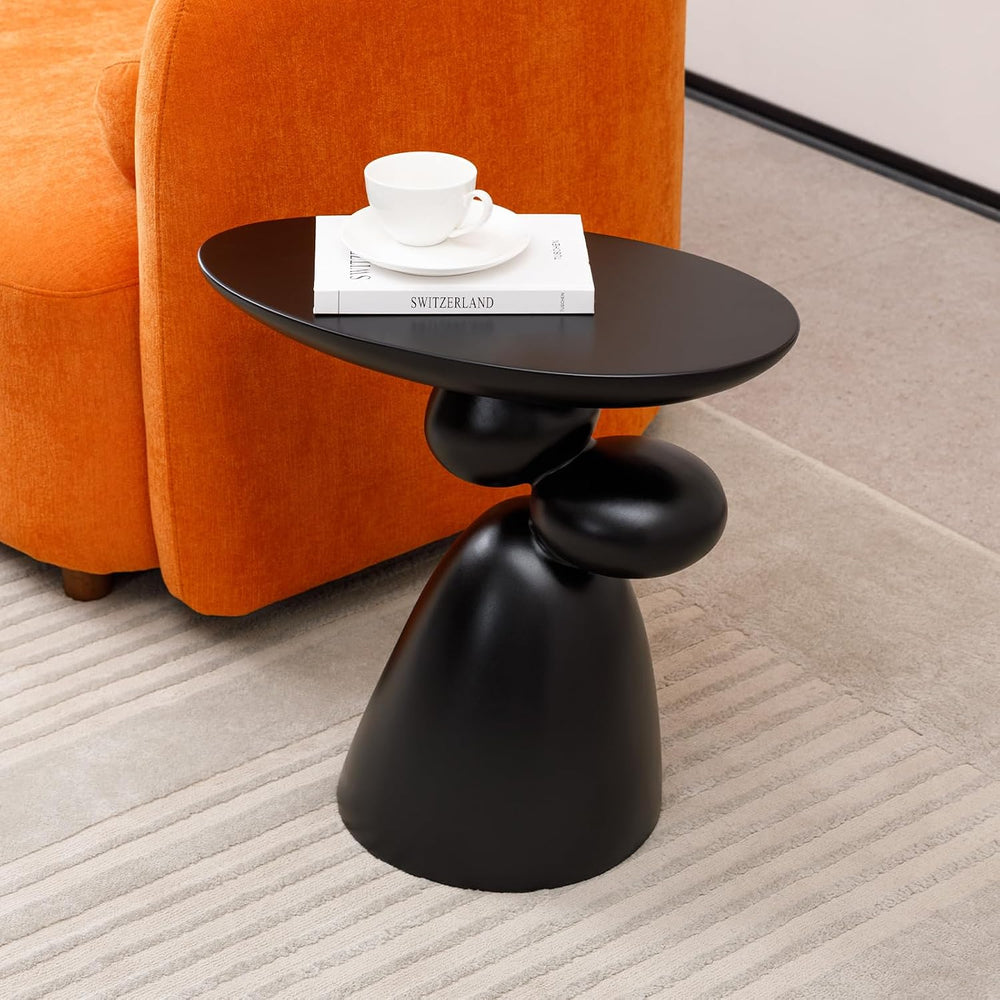Coffee Table & 2 Side Tables Set, 47", Sculptural Base, Fiberglass, ...