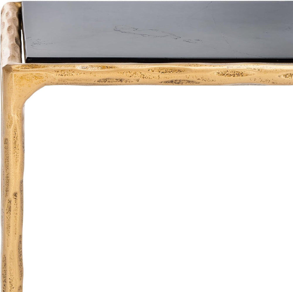 SAFAVIEH Couture Collection Jessa Brass Base & Black Marble Top Rectangul...